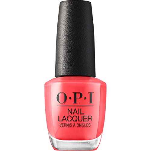 OPI Nail Lacquer Nail Polish | Opaque Bright Red Shimmer Chip Resistant Nail Polish | Fast Drying, Streak Free