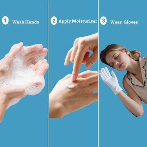 100% White Cotton Gloves for Dry Hands, Moisturizing & Eczema Overnight, Work Gloves Liners, Ideal for Sleep & Spa Treatment, Coin Jewelry Silver Inspection, Medium, One Size, 3 Pairs