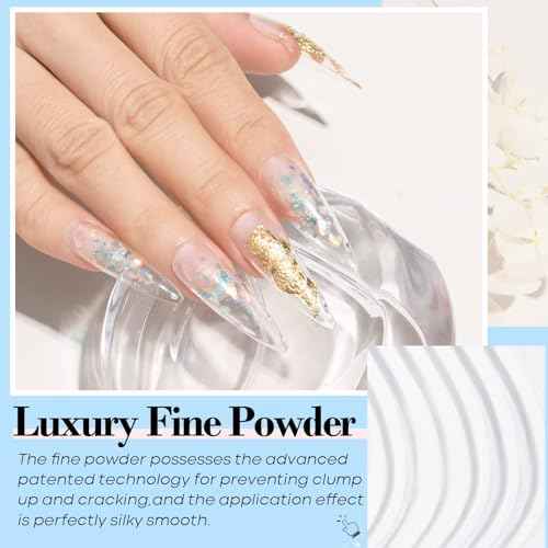 AZUREBEAUTY Dip Powder Clear Color 2Oz/56g, Basic Transparent Acrylic Dipping Powder Crystal French Nail Art Starter Manicure Salon DIY at Home, Odor-Free, Long-Lasting, No Nail Lamp Needed