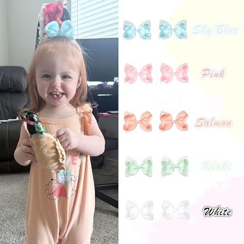 C?LLOT 40PCS 4.5 Inch Hair Bows for Girls Grosgrain Ribbon Toddler Hair Accessories with Alligator Clips for Baby Girls Toddlers Kids in Pairs
