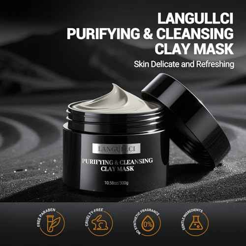Purifying Kaolin Clay Mask & Mud Face Mask - Blackhead Remover, Oil Control for Sensitive/Oily/Dry Skin | Detoxifying Scrub & Pore Cleaner | Helps Reduce Pores & Acne | 10.5oz