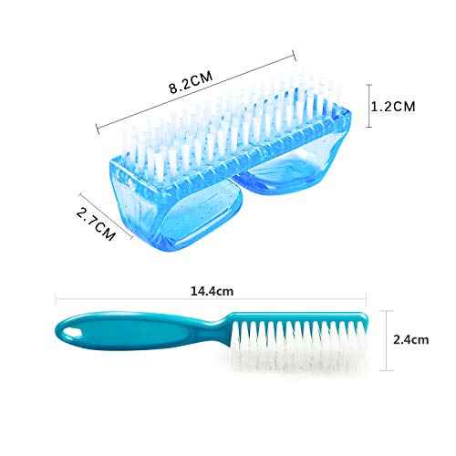 6 Pack Handle Grip Nail Cleaning Brush, Qeedy Fingernail Brush Cleaner Scrub Brush Kit for Toes Shower and Women & Men & Kids (Color A)