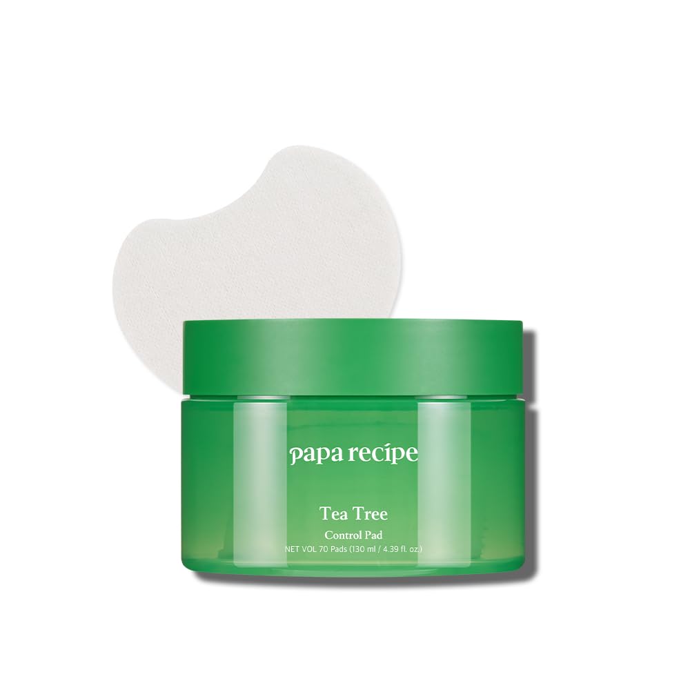 Papa Recipe Tea Tree Control Pad - Soothing Facial Toner Pads with Tea Tree, Gentle PHA Exfoliation, Moisturizing & Calming, Sensitive & Acne-Prone Skin, Korean Skin Care Pads 4.39 fl.oz, 70 Count