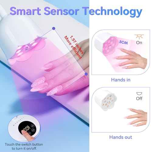 Makartt Mini UV Light for Gel Nails Polish Luminoza 30W Rechargeable LED Nail Dryer Lamp with 4 Timers & Auto Sensor, Fast Curing Goosenecks Lamp for Home DIY Manicure, Black & White
