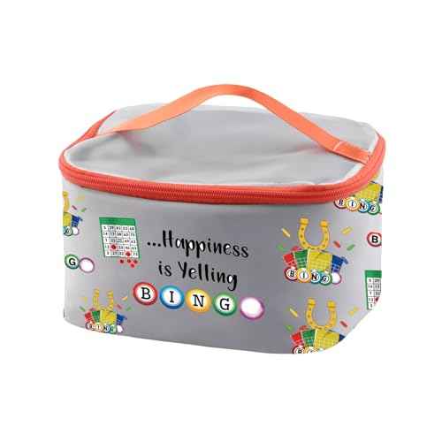 PXTIDY Gambler Cosmetic Case Game Lover Gifts Happiness is Yelling Game Gambling Travel Bag Lucky Game Gift for Lover Mom