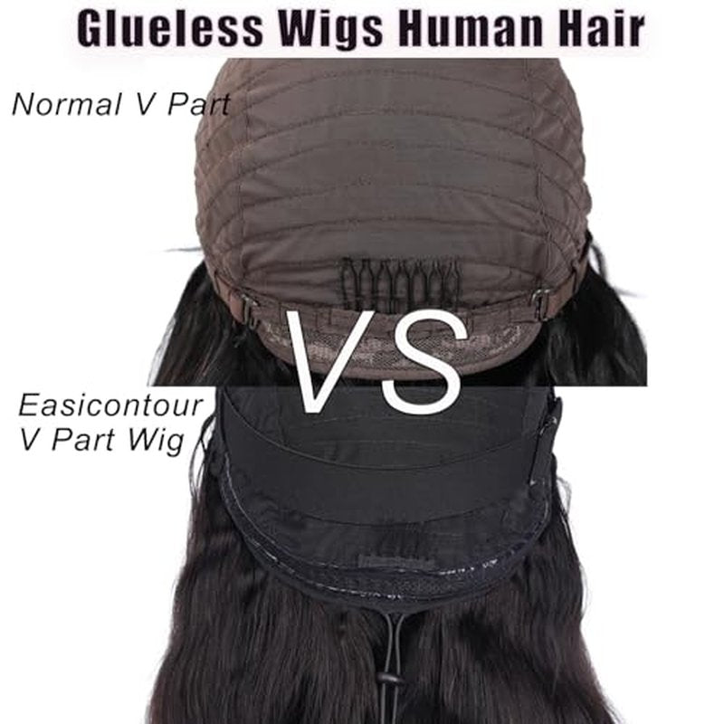 V Part Wig Human Hair Body Wave Upgrade Glueless Wigs Human Hair U part Vpart Human Hair Wig Beginner Friendly Real Hair wigs for Women 180% Density 18 Inch