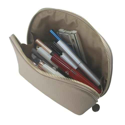 Small Travel Cosmetic Bag Portable Makeup Bag PU Leather Makeup Pouch for Women (PU leather, Misty gray)