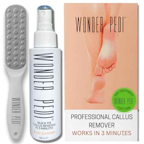 Callus Remover - Three Minutes Quick Fix- Foot File Rasp - Instant Foot Exfoliating Softener Peel Spray, Heels Callus Scrubber File - Home Spa Pedicure Treatment. Wonder Pedi