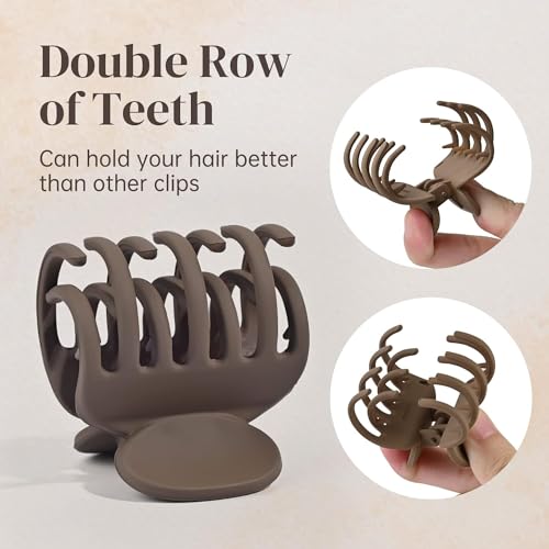 8 Pack Small Claw Clips for Women Girls Double Row Teeth Medium Hair Clips Matte Claw Clips for Thin Hair No Slip Hair Clips for Short Hair Accessories (Dark Series)
