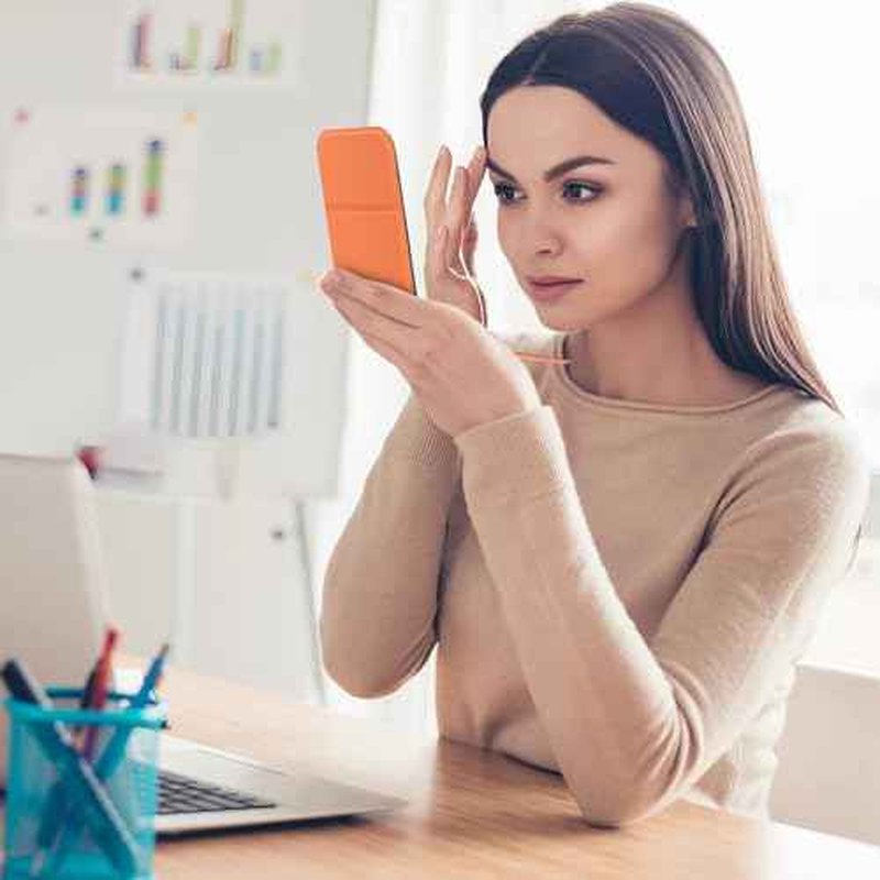 Hand Mirror,Ultrathin Ultralight, Portable, Folding, Handheld, Compact Travel Mirror for Camping,Home,Office,Small Mirror for Pocket and Purse,Good for Gift (Orange)