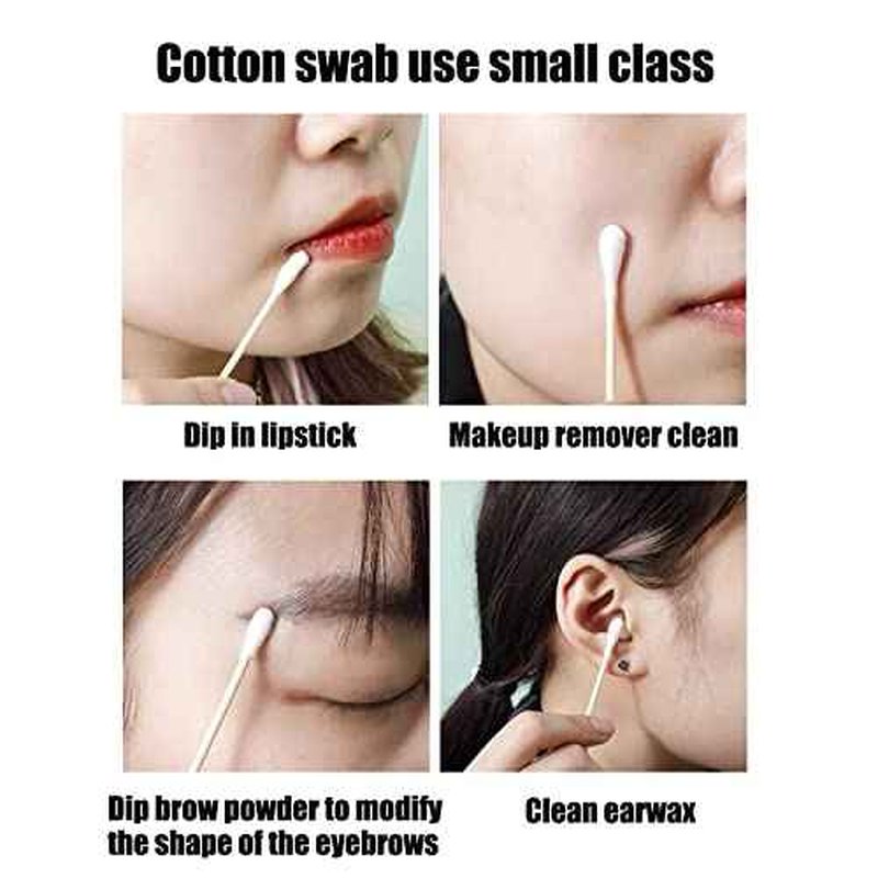Thick Cotton Swabs,XL Size Natural Bamboo Cotton Buds,Precision & Round Tip 252pcs