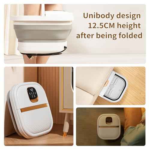 Collapsible Foot Spa with Heat, Foldable Foot Bath Massager with Temperature Control Touchscreen, Foot Massage Rollers, Pedicure Spa for Home, Office, Relaxation, Gift for Men & Women