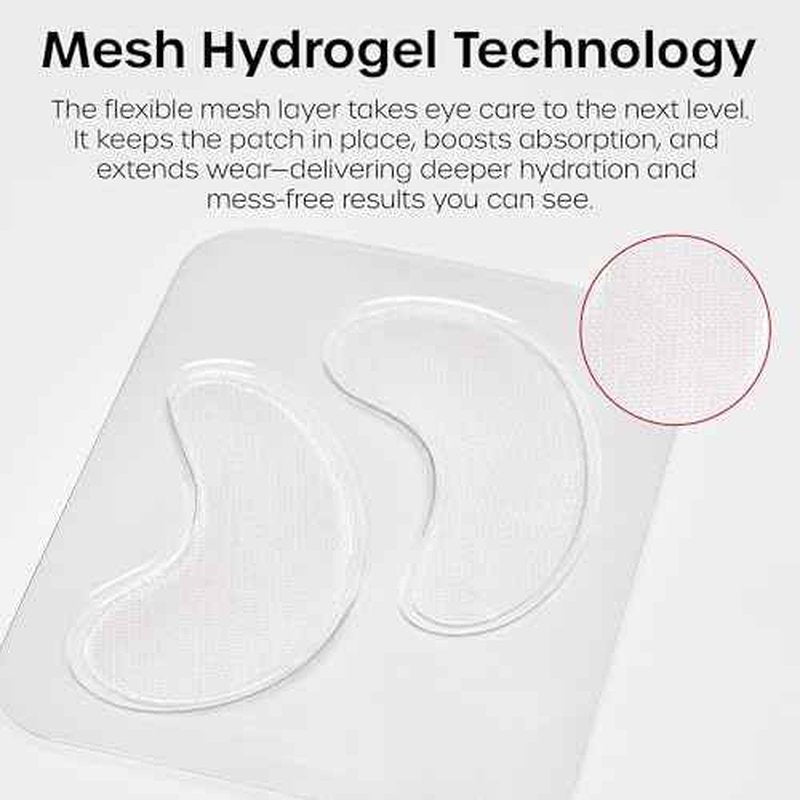 The Man Mesh Hydrogel Under Eye Patches for Men - Cooling, Hydrating & Firming Eye Masks for Dark Circles & Puffiness - Men's Anti-Aging Patches with Hyaluronic Acid, Collagen & Vitamin E. (24 Pairs)