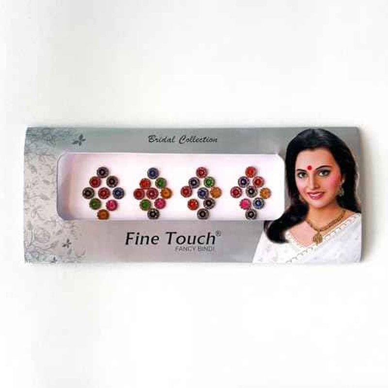 2 packs Bollywood Designer Bindis Premium Crystal Jewels Metallic Bindi Stickers Tattoos Forehead Tika (Round)
