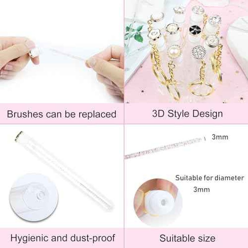 10pcs Mascara Wands Tube Reusable Lash Spoolies Pear Diamond Tube with Keychain Eyelash Brush Tubes Spoolies Lash Extension Brushes Applicators Makeup Tools(Pearl-Diamond-KC)