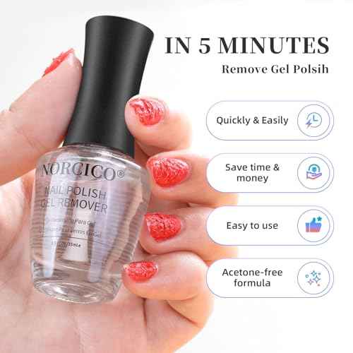 Gel Nail Polish Remover, Fast-Acting No Foil Remover for Gel Polish Removal in 2-5 Minutes, Acetone-Free Gel Remover for Nails, Gentle Low-Irritation, Home DIY Essential-15ml