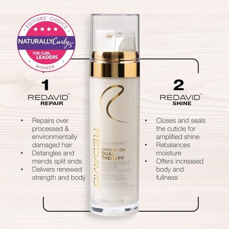 REDAVID Orchid Oil Dual Therapy Ultra Nourishing Repair - Luxury Hair Treatment made from Cymbidium Orchids for Damaged, Curly Hair - Clinically Strengthens, Adds Protein & Hydrates Hair