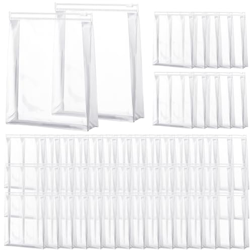 Xuniea 100 Pcs Mini Clear Makeup Bag PVC Small Travel Toiletry Organizer Pouches Bulk Waterproof Transparent Plastic Cosmetic Bag with Zipper for Women Men Travel(5.1'')