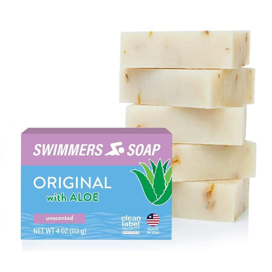 Natural Swimmers Soap - All-Natural Body & Face Wash Bar for Chlorine Removal | Revitalizes Sensitive Skin | 5-Pack of 4 oz Bars