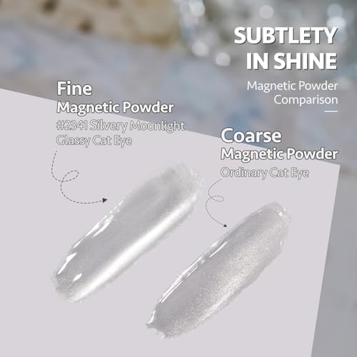 GAOY Glassy Cat Eye Gel Nail Polish, 16ml Glitter Holographic UV Gel Polish with Magnet, Reflective Translucent, 2341 Silvery Moonlight