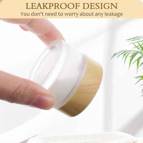 Frosted Glass Jar 12 Pack 15g/0.5oz Cosmetic Cream Jar Empty Sample Jars Travel Makeup Container Jar Pot For Lotion Cream Lip Balm Eyeshadow And More