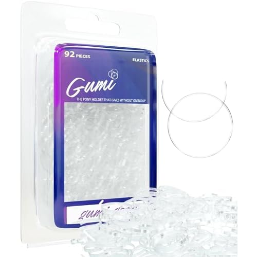 Hair Elastics - Ouchless No Damage Elastic Hair Bands (Clear - Large)