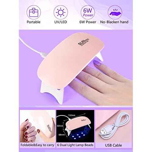 Quaferen Professional Acrylic Nail Kit for Beginners - 42 Colors Glitter Powder, Liquid, UV Light, Drill, Practice Finger Nail Bag Organizer Case