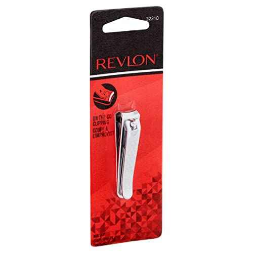 Revlon Compact Nail Clipper, Small Mini Design, Perfect for Travel, Use to Trim Fingernails and Toenails, Stainless Steel, 1 Count