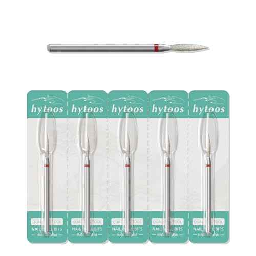 2mm Long Flame Cuticle Clean Nail Drill Bits, 5Pcs/Set Russian Diamond Nail Bit Professional Safety Under Nail Cleaner Burr for Cuticle Dead Skin, Electric Nails Drill Accessories, Fine