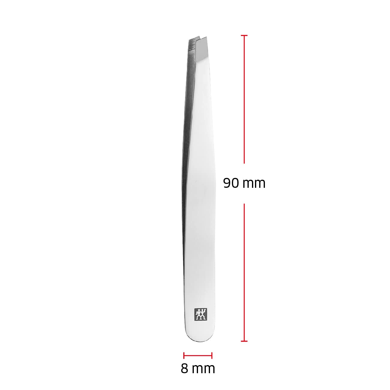 ZWILLING Slant Tweezer (plucking eyebrows, removing splinters, hand-finished, roughened tips), Polished, Silver, 3.5 inch