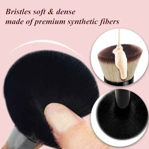 4 in 1 Makeup Brush Set - All in One Powder/Blush, Foundation, Blending & Eyeshadow Brushes, Compact & Travel Essential