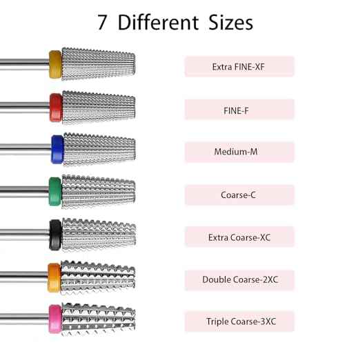 Nail Drill Bits 5 in 1 Carbide Rotary Bit 3/32" Shank Nail Cutter,Left and Right Handed Acrylic or Hard Gel Remover (F)