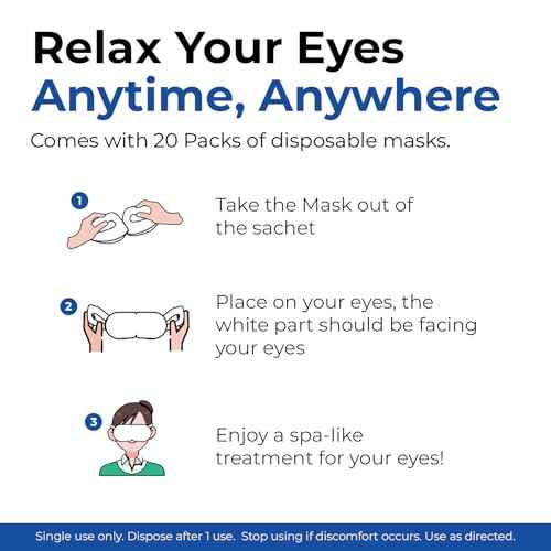 Steam Eye Mask for Dry Eyes | Self Heating Warm Compress for Eyes | Disposable Heated Eye Mask for Sleep, Spa, Travel Essentials & Relaxation Gifts for Women & Men (Unscented, 20 Pack)