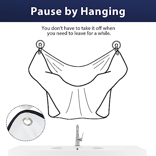 Beard Bib Apron, Beard Bib Hair Catcher for Shaving, Non-Stick Beard Shave Cape with Suction Cups, Grooming Accessories for Men, Gifts for Men Husband Father (White)
