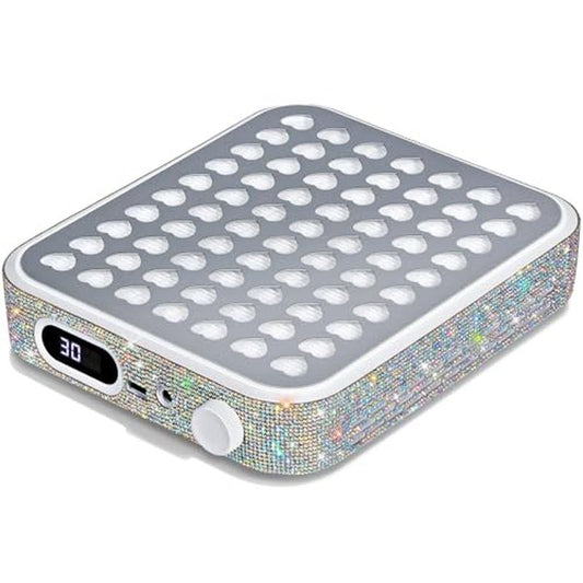 Rechargeable Nail Dust Collector with Washable Filters, Powerful&Quiet Cordless Nail Vacuum Cleaner with Adjustable Suction for Nail Salon&Home, Beginners - Rhinestone&Heart Shaped Metal