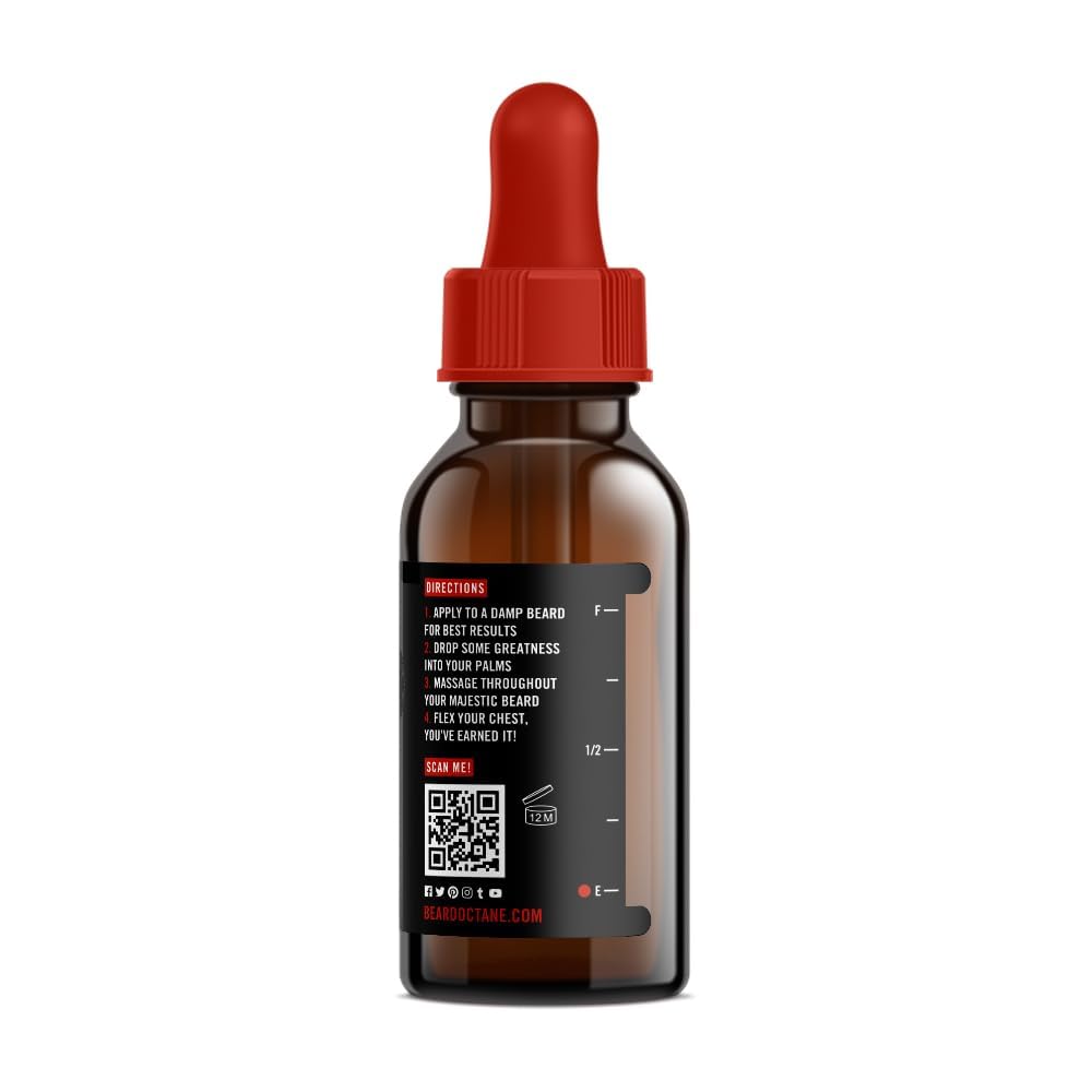 Beard Octane Beard Oil for Men – Cold Start (Peppermint, Tea Tree, Eucalyptus) – Softens & Conditions Dry Beards With Argan & Jojoba – 1oz
