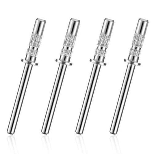 4Pcs Small Mandrel Nail Bit 3mm Mini Mandrel for Nail Sanding Bands,Stainless Steel Small Sanding Band Nail Drill Bit for Electric Drill File Machine Manicure Accessory