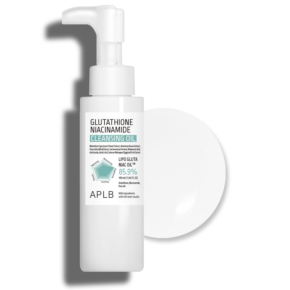 APLB Glutathione Niacinamide Cleansing Oil | LIPO GLUTA NIAC OIL™ 85.9% 3.55 FL.OZ/Korean Skincare, Makeup remover for sensitive skin, Moisturize, Blackhead care