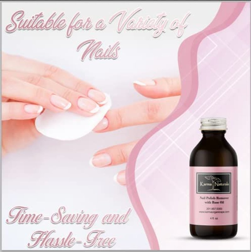 Organic Nail Polish Remover Bundle - Natural Rose Oil & Orange Blossom Scent | 4 Fl Oz Each