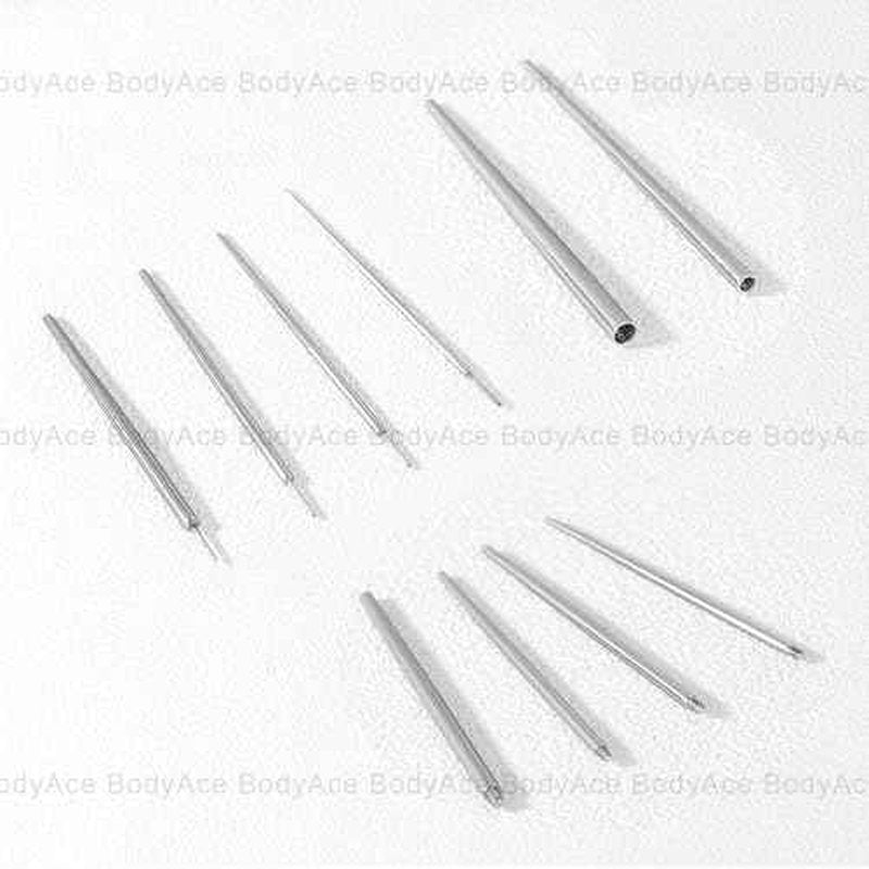 BodyAce 14G 16G 18G 20G Piercing Taper, Stainless Steel Threadless Insertion Pin Screw On Assistant Tool, Curved Body Piercing Stretching Kit for Ear/Nose/Navel/Lip/Eyebrow