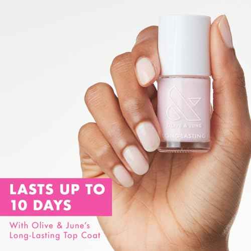 Olive & June Long-Lasting Nail Polish | Gel-Like Finish No Lamp Needed Lasts up to 10 days | Salon-Quality Color at Home | 15-Free, Vegan & Cruelty-Free Chip-Resistant Shine | Strawberry Scone