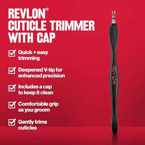 Revlon Cuticle Trimmer With Cap, High Precision V-Tip and Comfortable Grip for Gentle and Easy Trimming, 1 Count