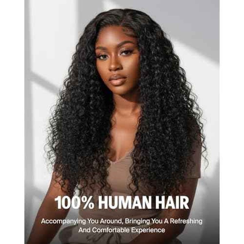 3D Water Wave Half Wig Human Hair 200% Density 3 In 1 Glueless Wigs Human Hair for Women Drawstring Wig Human Hair 100% Real Human Hair 22 Inches
