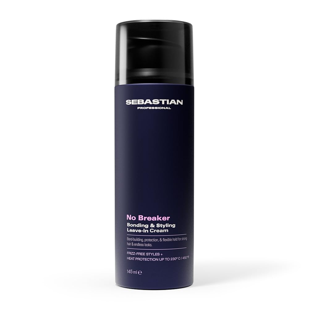Sebastian Professional No Breaker Bonding & Styling Leave-In Cream | Intense Hair Conditioning Cream with Heat Protection | 72 HR Frizz-Free, Flexible Hold | 4.9 fl oz | Packaging May Vary