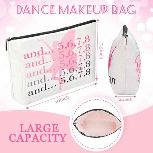 Silkfly 12 Pcs Dance Makeup Bag Ballet Cosmetic Bag Ballet Lover Gift Christmas Dance Party Favors Princess Party Favors Tutu Supplies Portable Toiletry Zipper Pouch for Women