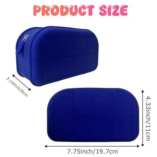 Silicone Makeup Bag - Waterproof Cosmetic Organizer for Travel Versatile Small Toiletry Bag & Cute Makeup for Women & Girls (Navy blue)