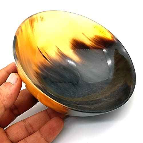 Shaving & Serving Bowl Natural Yak Horn Shaving Soap Bowl Shaving Cup for Men Real Horn Shave Bowl Lathering Up Shaving Soap Cup Bowls.Gift for Husband Boyfriend 5¡±RoundX2¡±deep