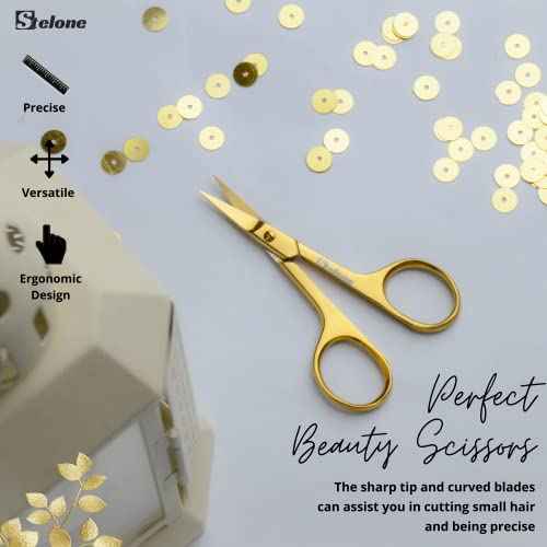 Professional Grooming Scissors Eyebrow Scissors Small Curved Stainless Steel Manicure & Beauty Scissor for Women