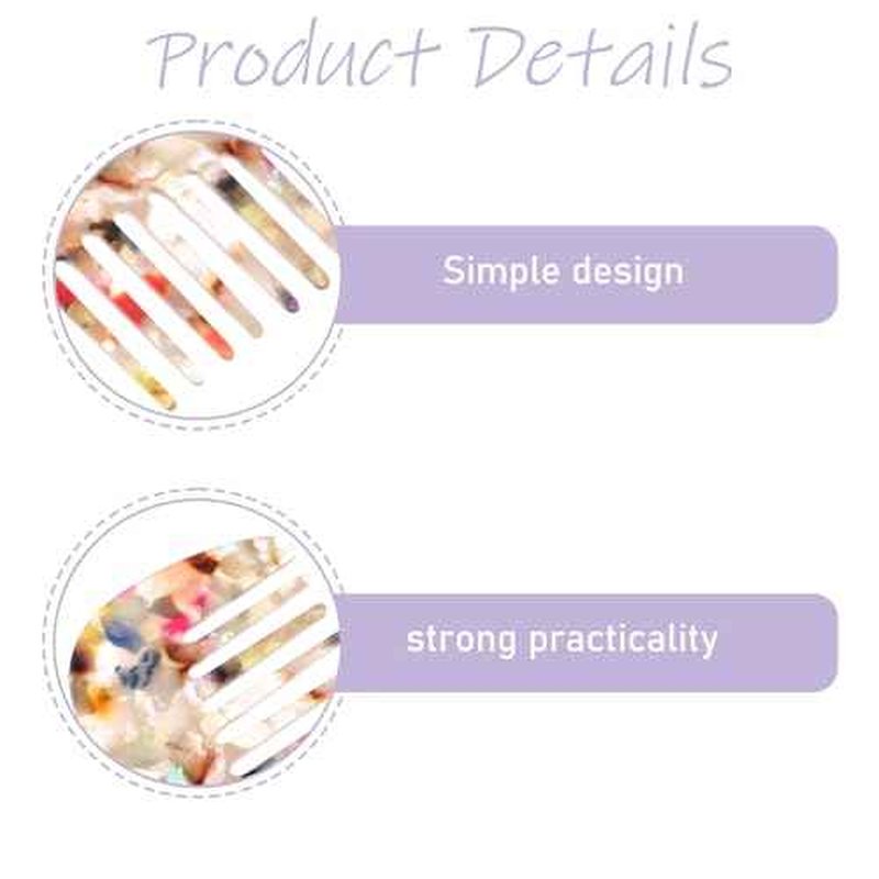 Travel Comb Mini Detangling Combs For Women Wide Tooth Combs Hair Pocket Comb 2pcs Anti-Static Small Acetate Hair Detangler Brush For Bangs Curly Wavy Long Hairs Daily Care Wet Dry