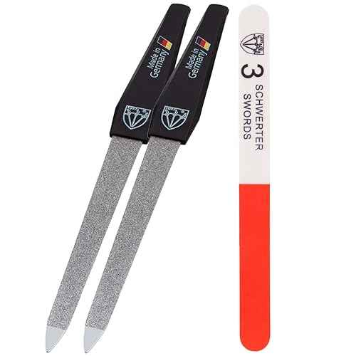 3 Swords Germany - Sapphire Metal Nail File Set 2 Pieces with 1 Piece 3-Way Nail Buffer ? Nail Care Made in SOLINGEN/Germany